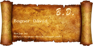 Bogner Dávid névjegykártya