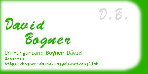david bogner business card