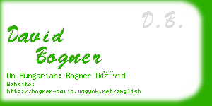 david bogner business card